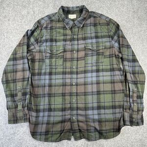 Converse One Star Shirt Mens Large Green Plaid Flannel Button Down Casual